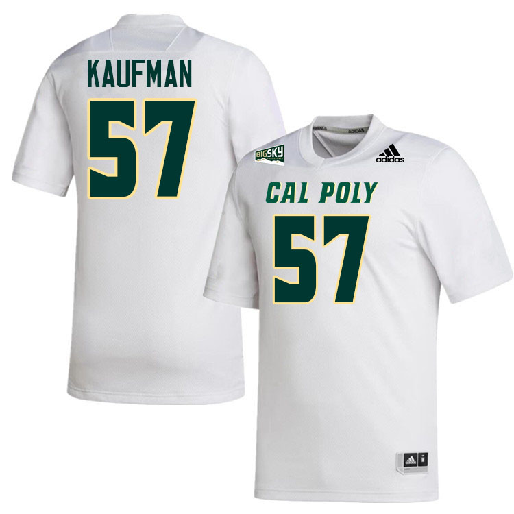 Cal Poly Mustangs #57 Mel Kaufman College Football Jerseys,Uniforms Stitched-White